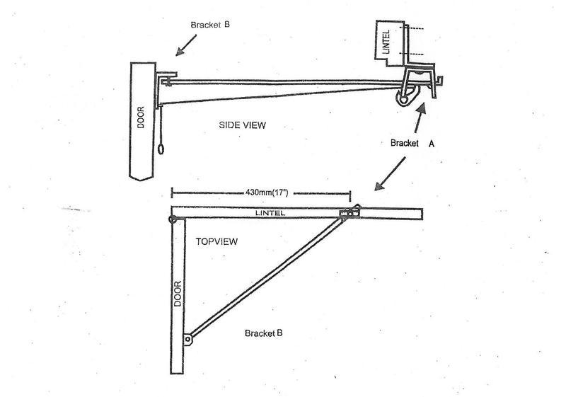 Garage Door Holder 1011 600mm For Narrow Lintel Black Per Single